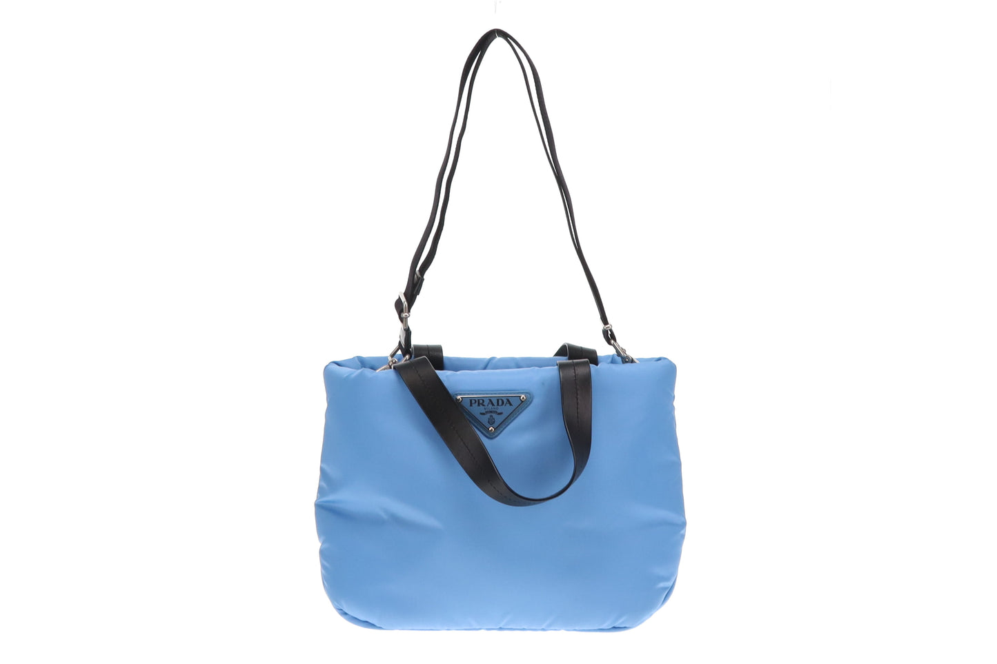 Prada Puffer Tote Small Blue Nylon