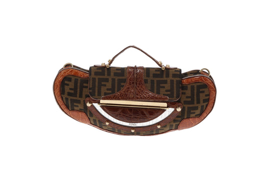 Fendi Mirror Vaniry Clutch Zucca (missing strap)