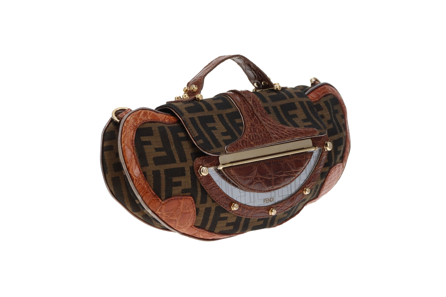 Fendi Mirror Vaniry Clutch Zucca (missing strap)
