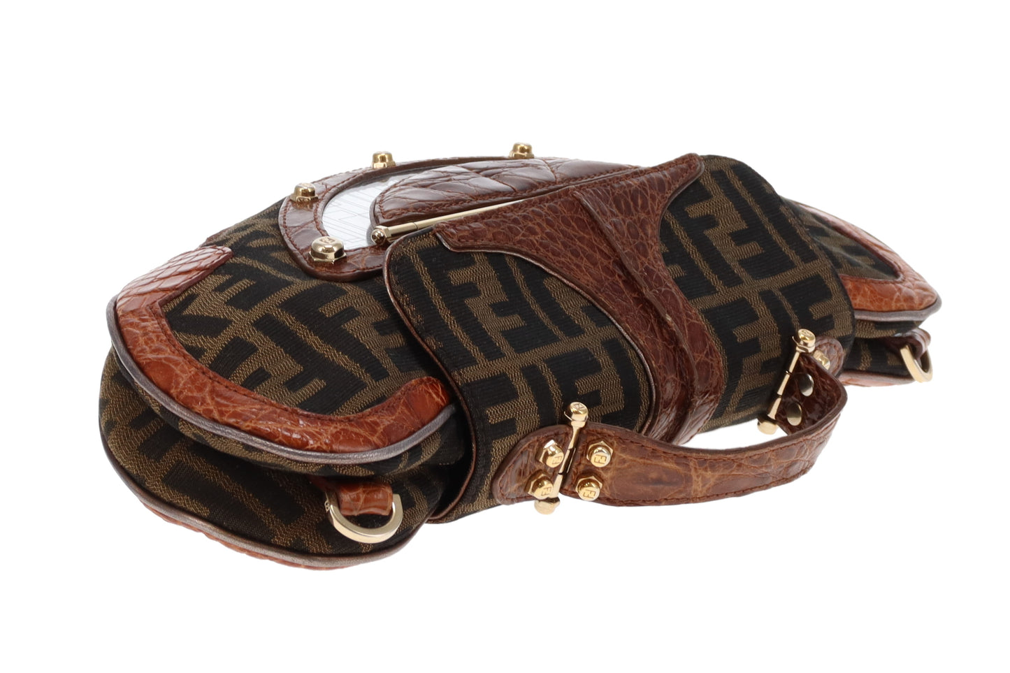 Fendi Mirror Vaniry Clutch Zucca (missing strap)