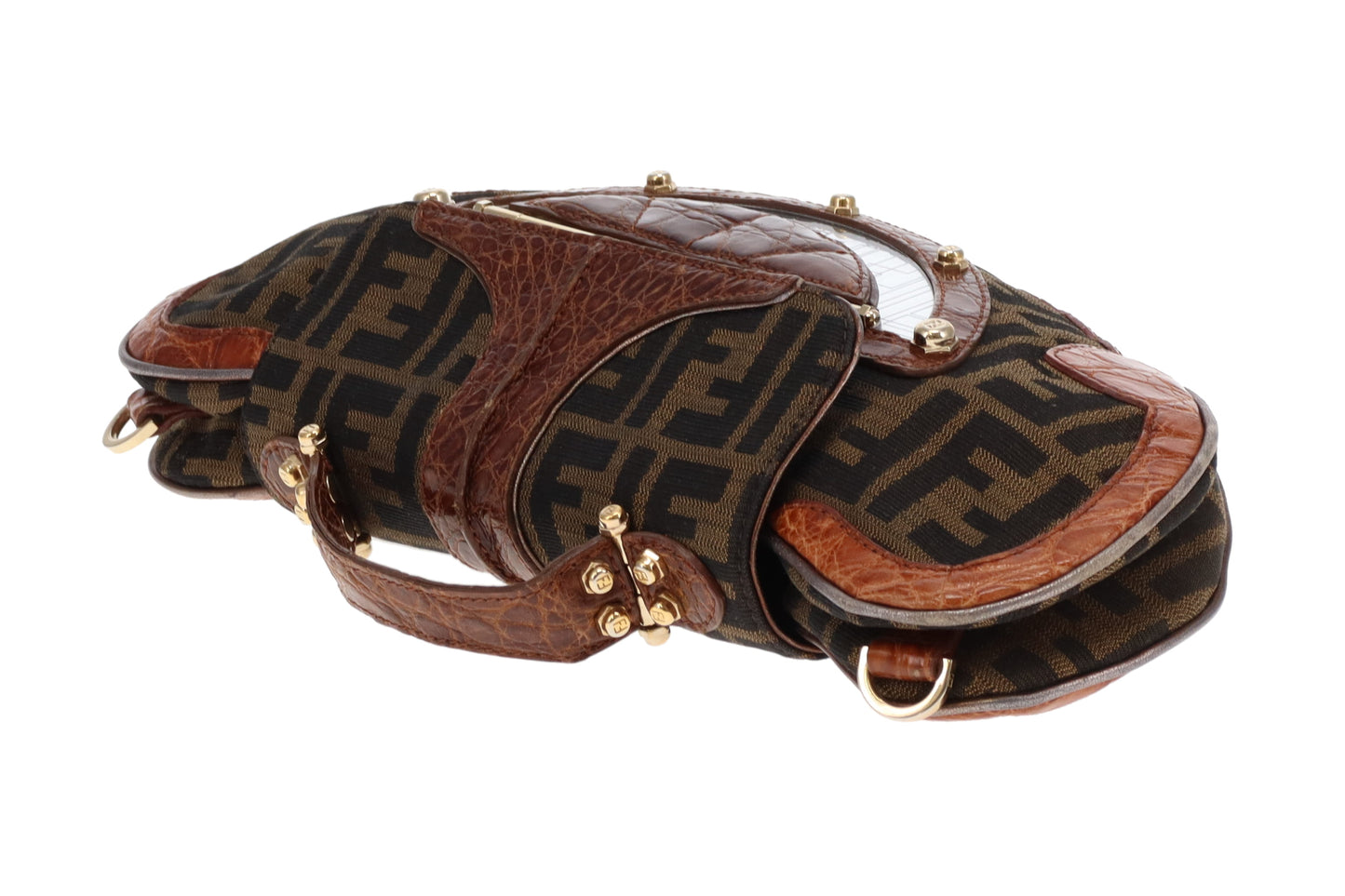 Fendi Mirror Vaniry Clutch Zucca (missing strap)