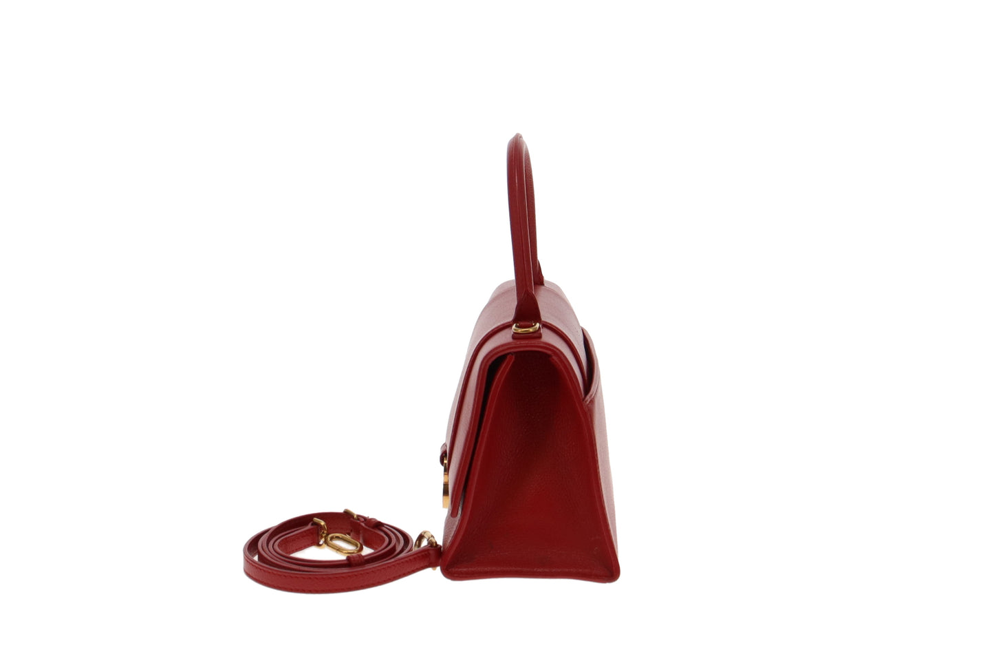 Balenciaga Red Grained Leather Small Hourglass Handbag