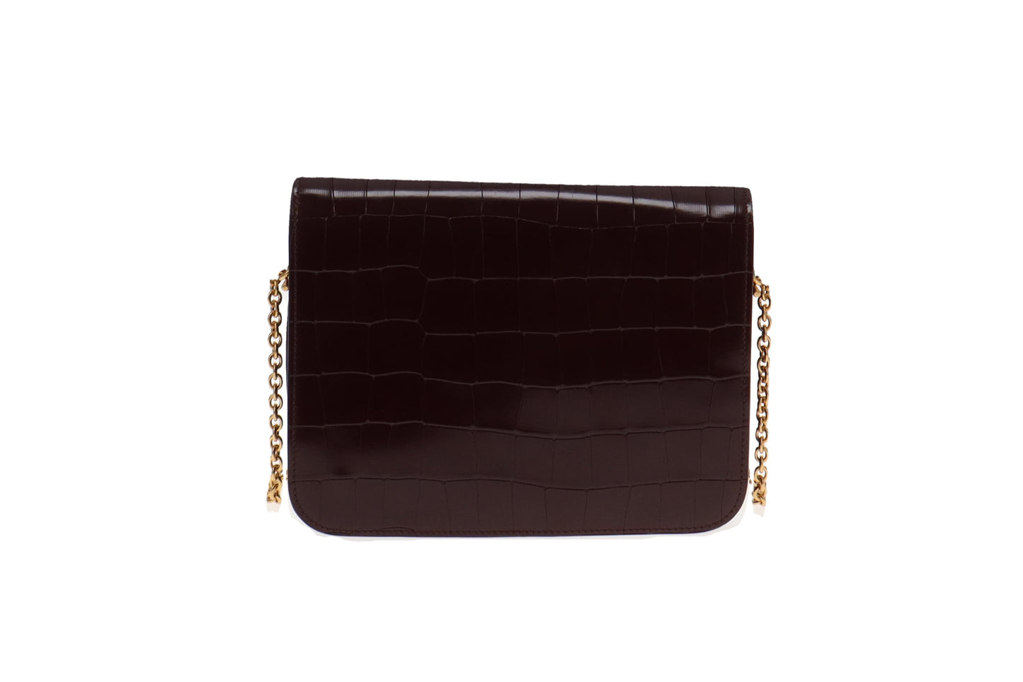 Mulberry Oxblood Polished Embossed Croc Clifton