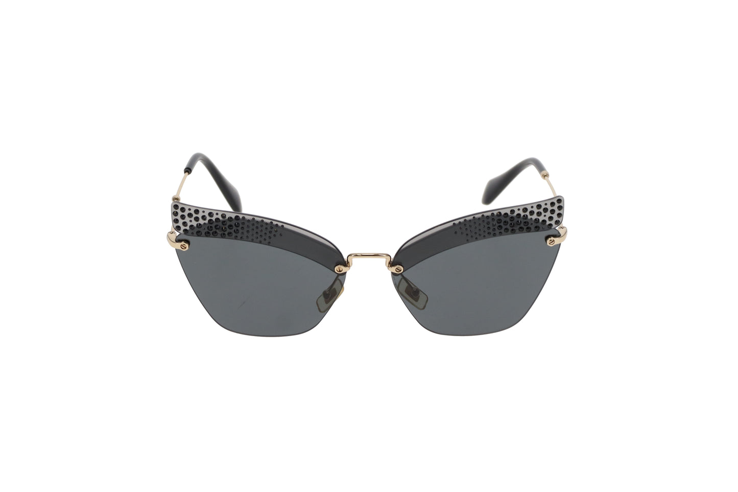 Miu Miu Black and Diamante Detail SMU 56T Sunglasses