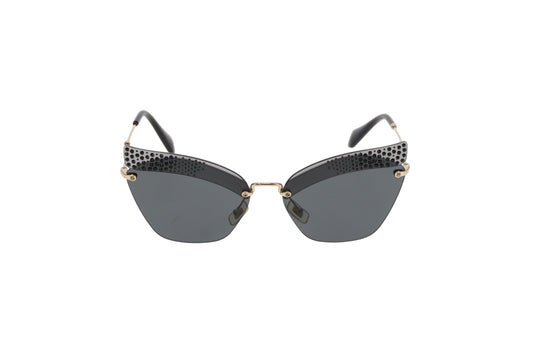Miu Miu Black and Diamante Detail SMU 56T Sunglasses