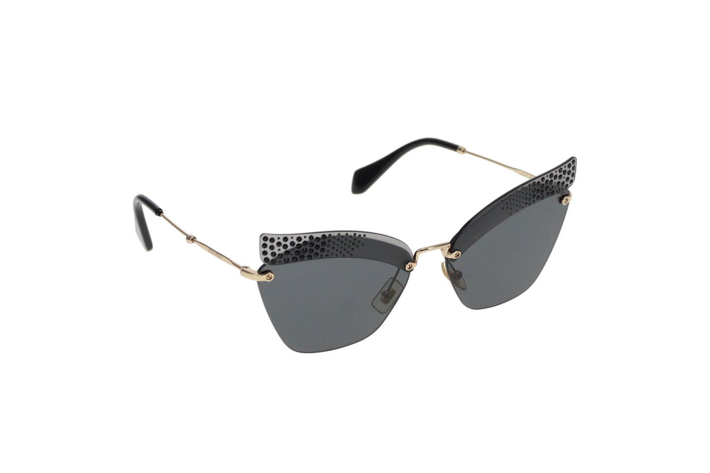 Miu Miu Black and Diamante Detail SMU 56T Sunglasses