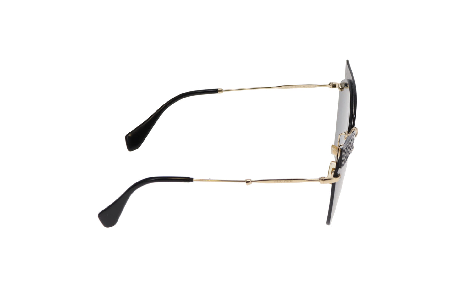 Miu Miu Black and Diamante Detail SMU 56T Sunglasses