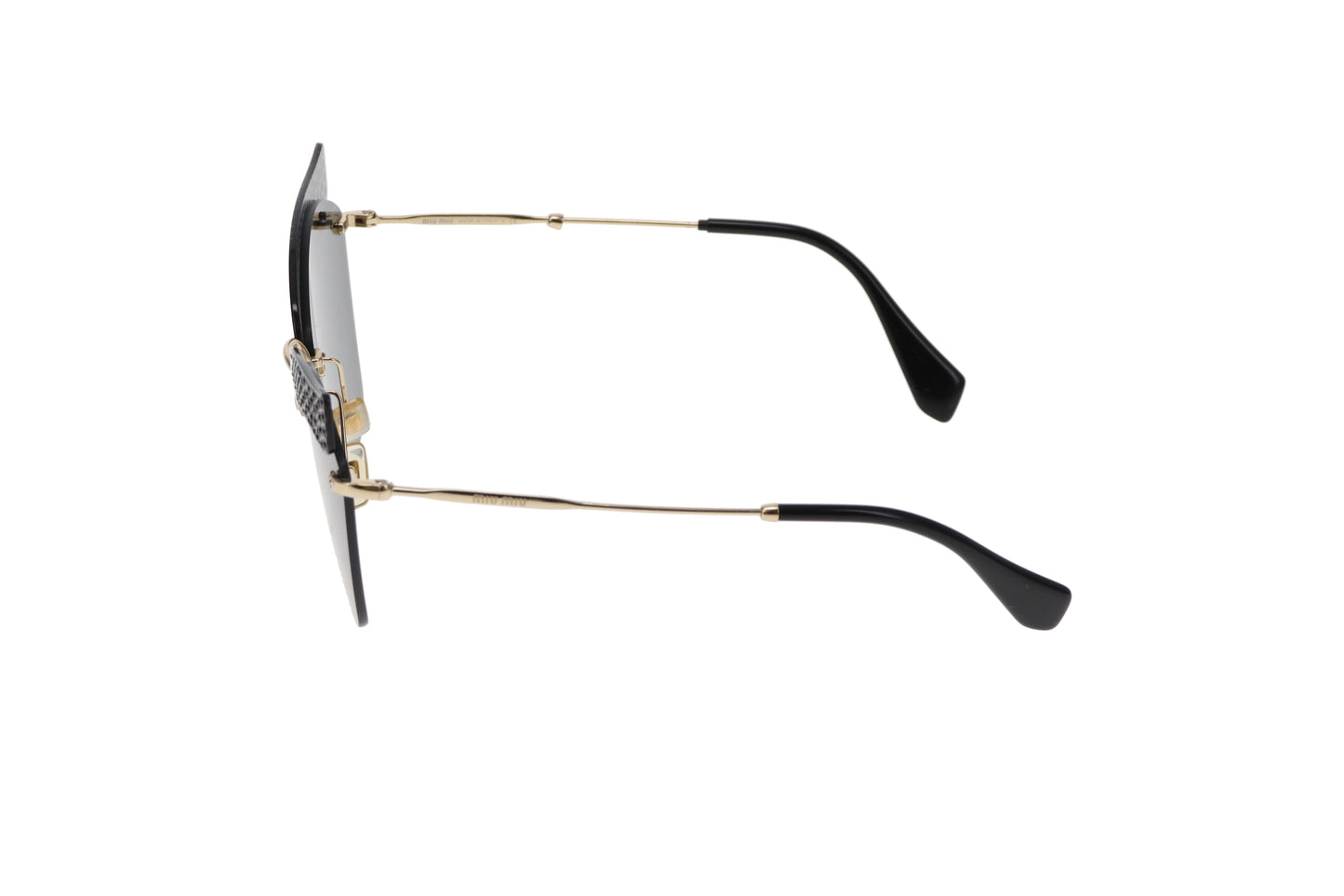 Miu Miu Black and Diamante Detail SMU 56T Sunglasses