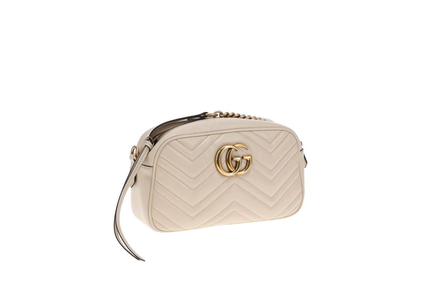 Gucci Marmont Small Camera Bag White Chevron