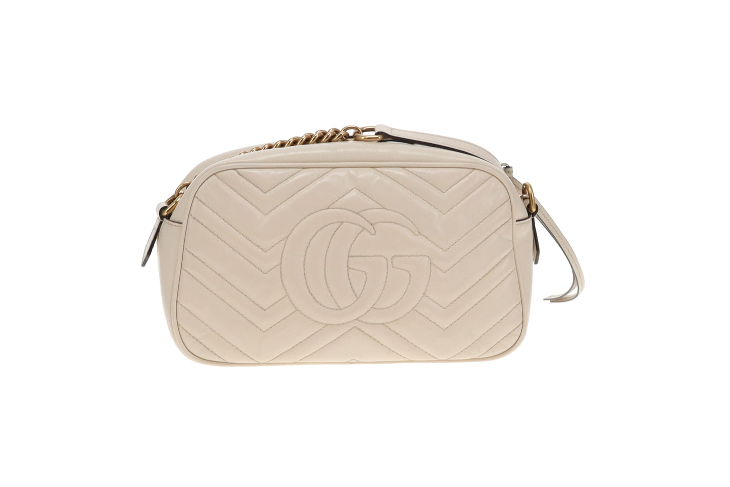Gucci Marmont Small Camera Bag White Chevron
