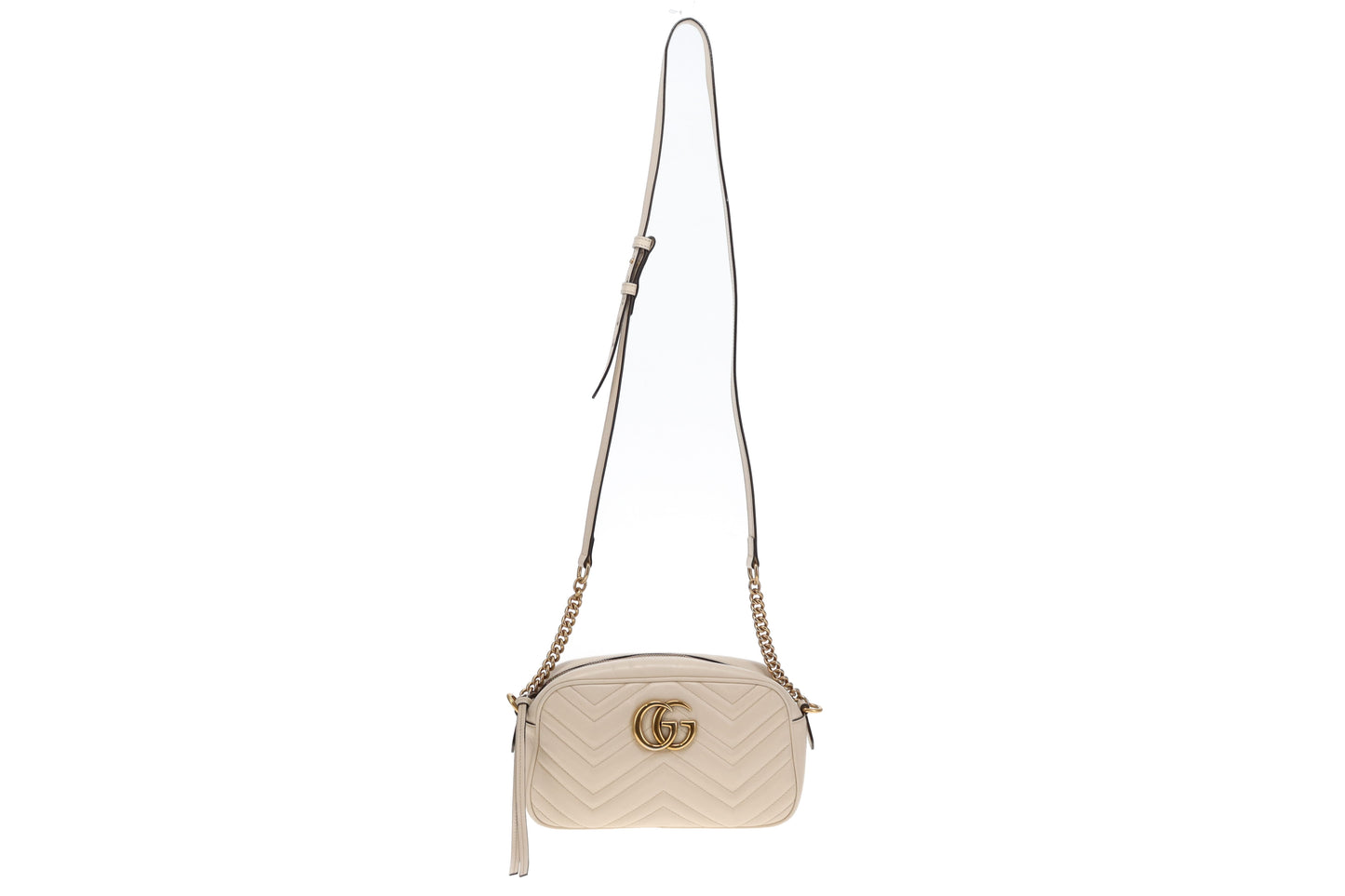 Gucci Marmont Small Camera Bag White Chevron