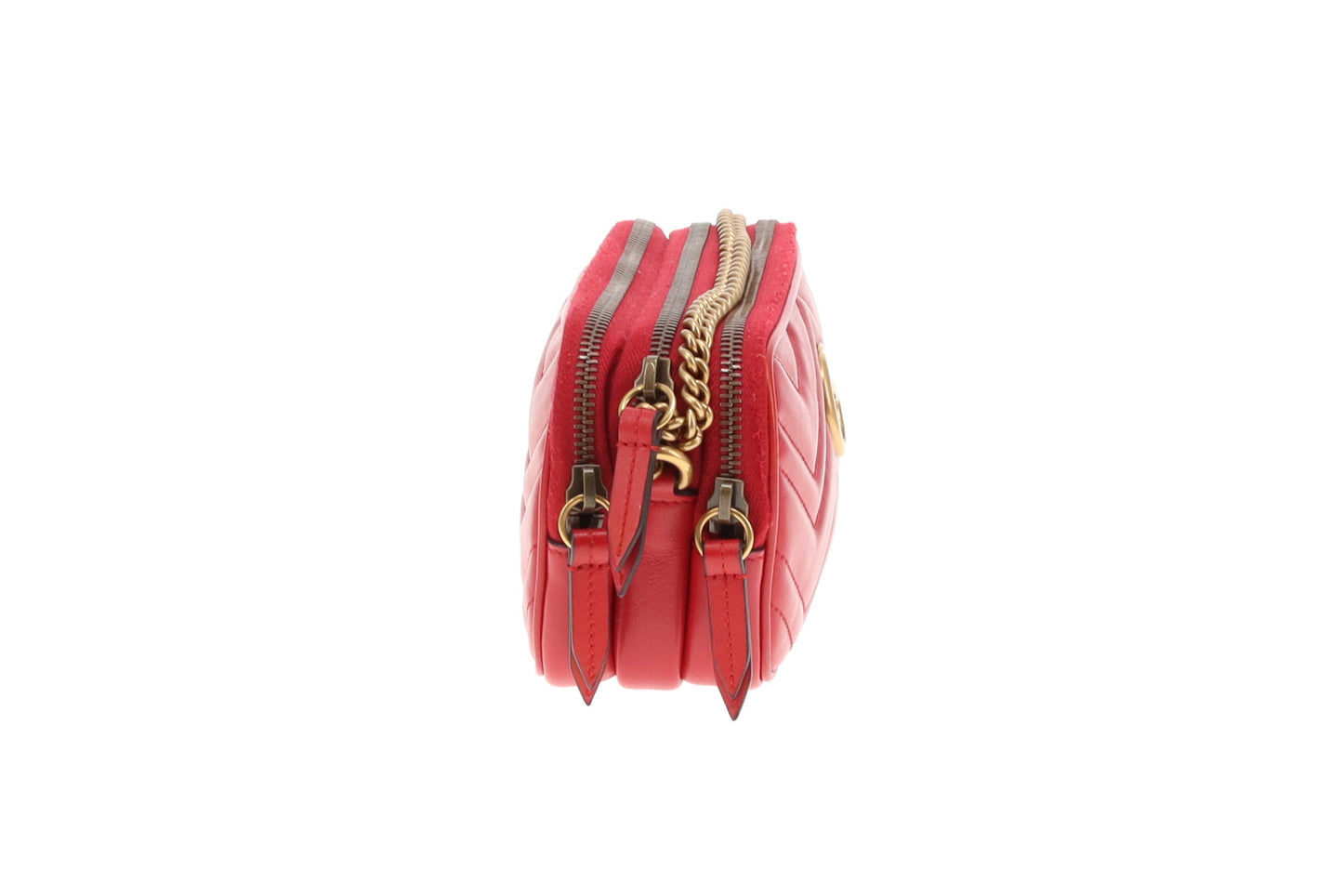 Gucci Marmont Trio Pouch Chain Bag Red