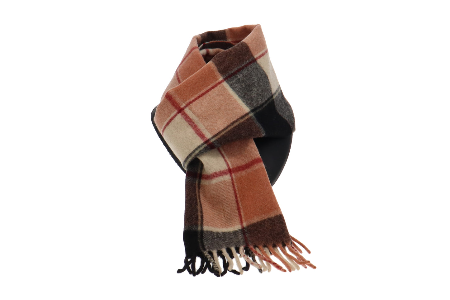 Burberry 100% Lambswool Pink/Grey/Beige Tone Scarf