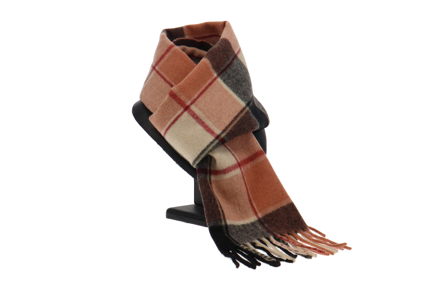 Burberry 100% Lambswool Pink/Grey/Beige Tone Scarf