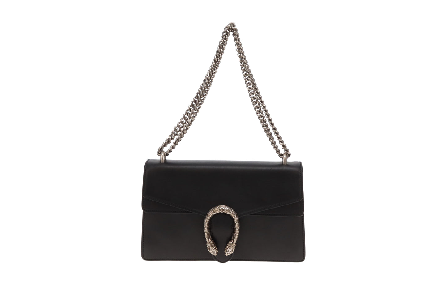 Gucci Dionysus Medium Shoulder Bag Black Leather SHW