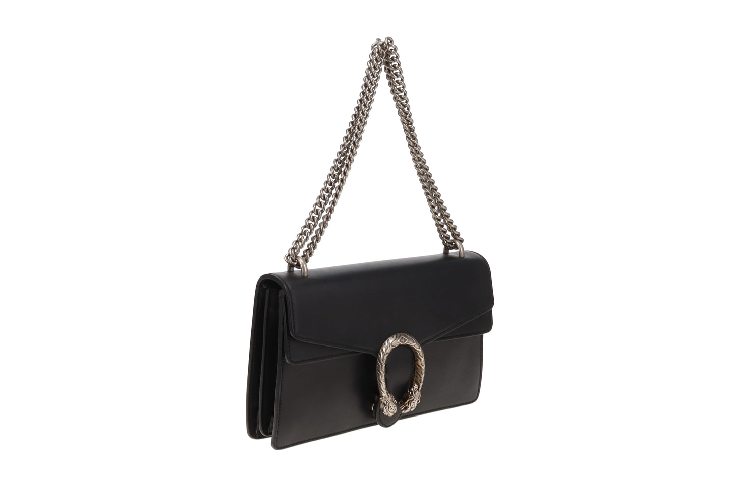 Gucci Dionysus Medium Shoulder Bag Black Leather SHW