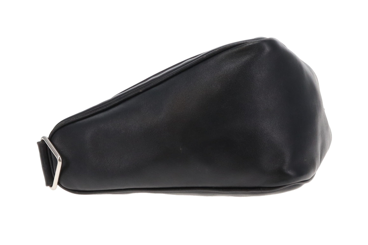 Prada Triangle Logo Leather Shoulder Bag Black