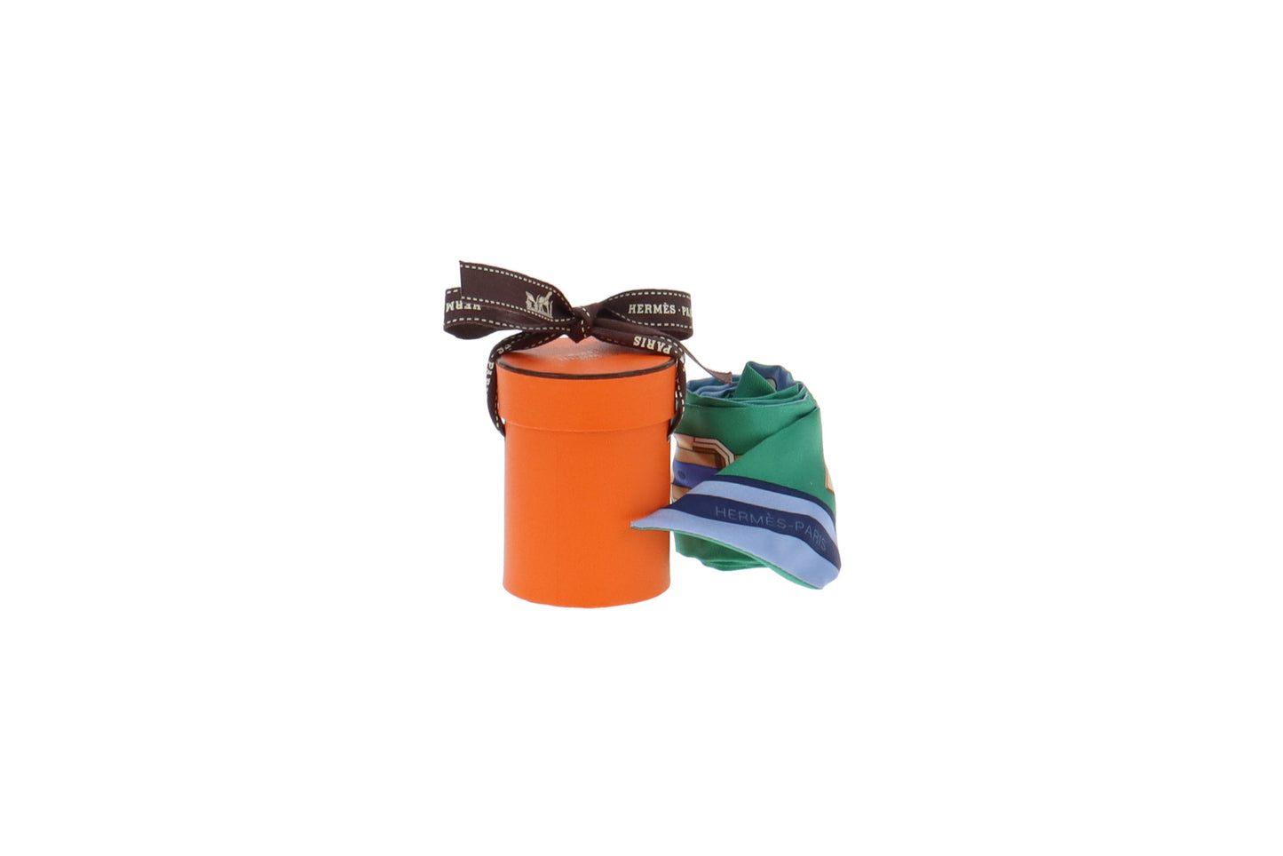 Hermes Blue/Gree 100% Silk Grand Tralala Twilly