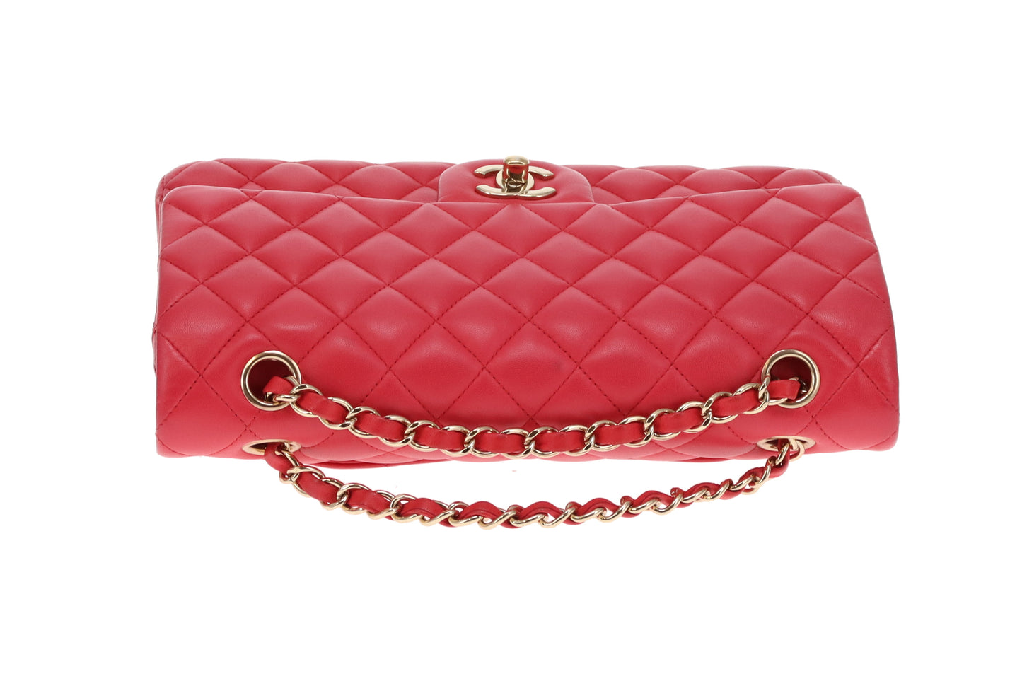 Chanel Classic Double Flap Medium Raspberry Lambskin GHW 2018
