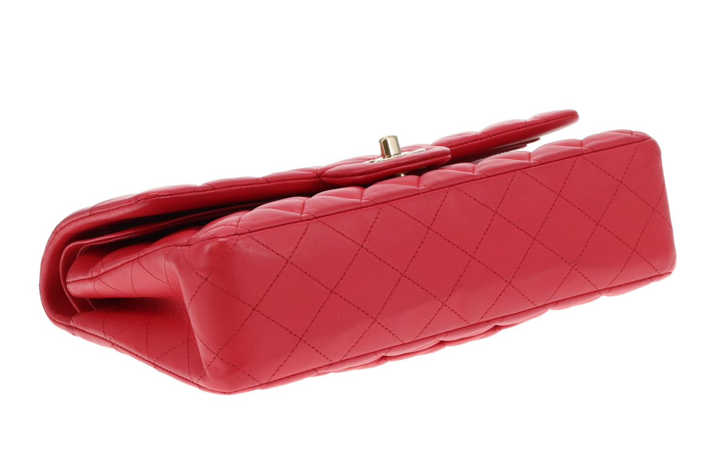 Chanel Classic Double Flap Medium Raspberry Lambskin GHW 2018