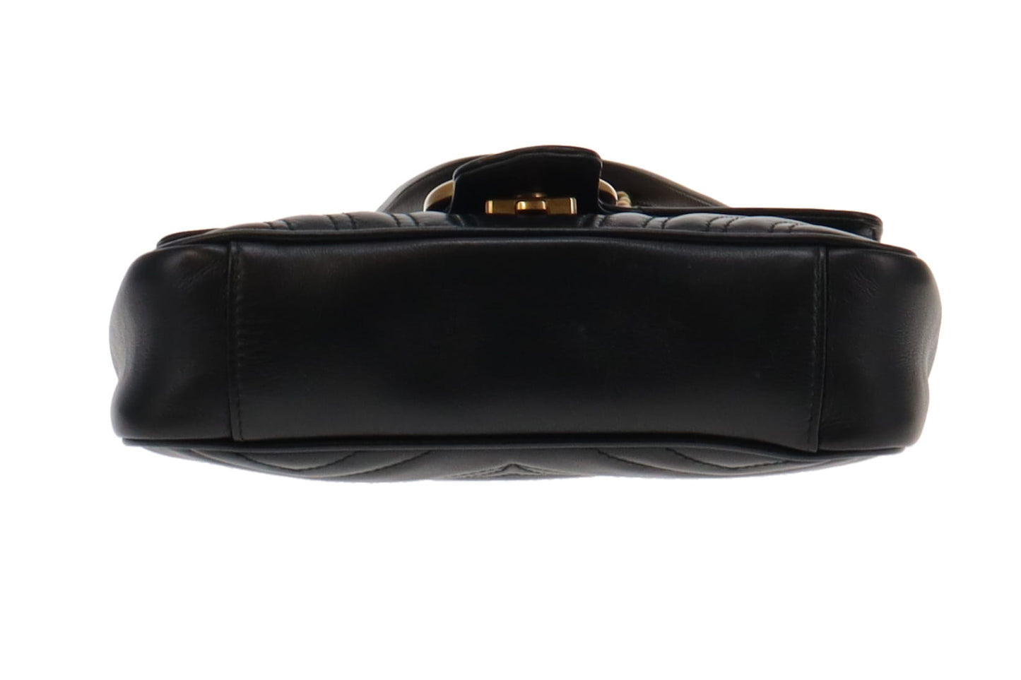 Gucci Black Matelasse Leather Mini Marmont Chain Flap Bag