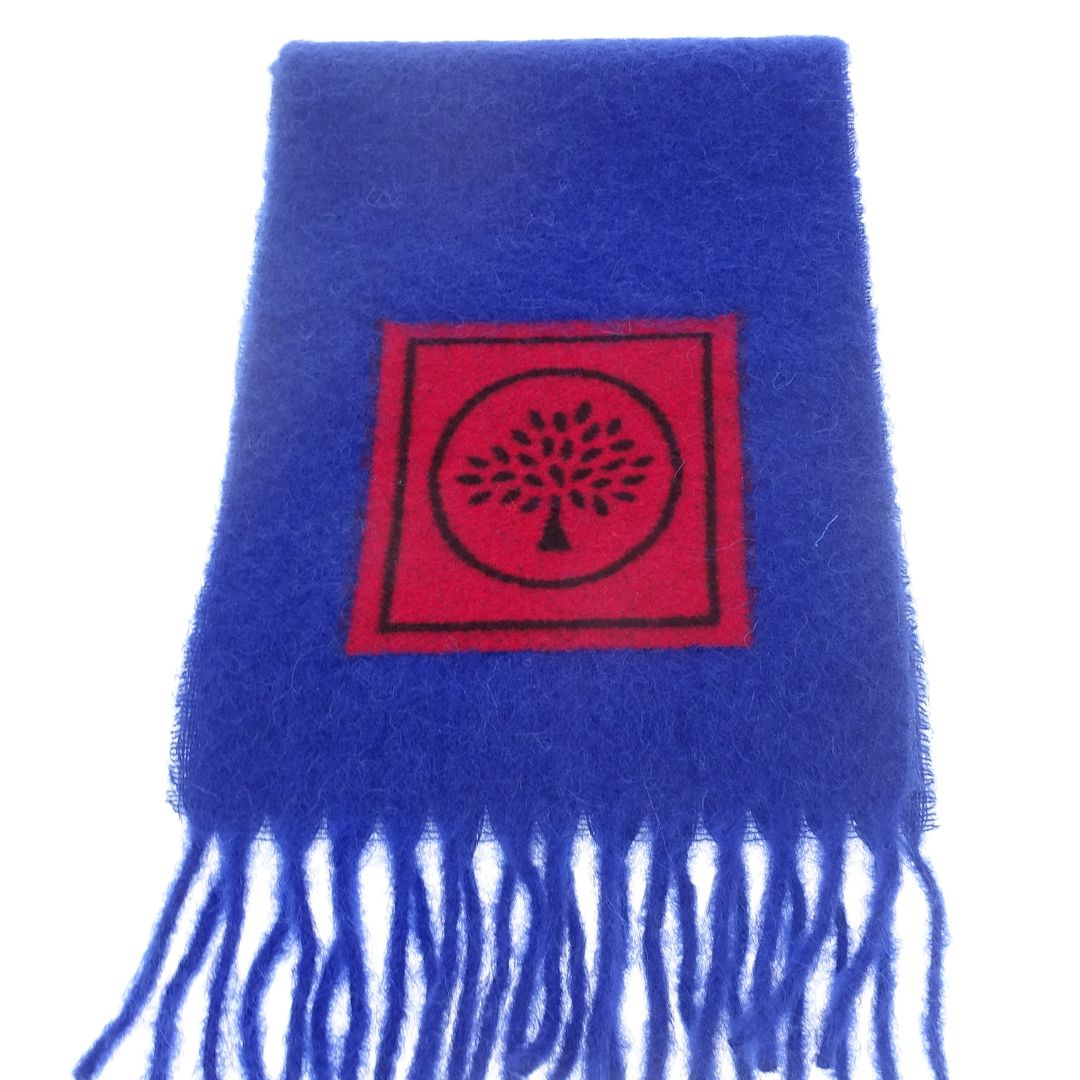 Mulberry Winter Scarf Blue/Red Alpaca/Mohair and Wool Blend