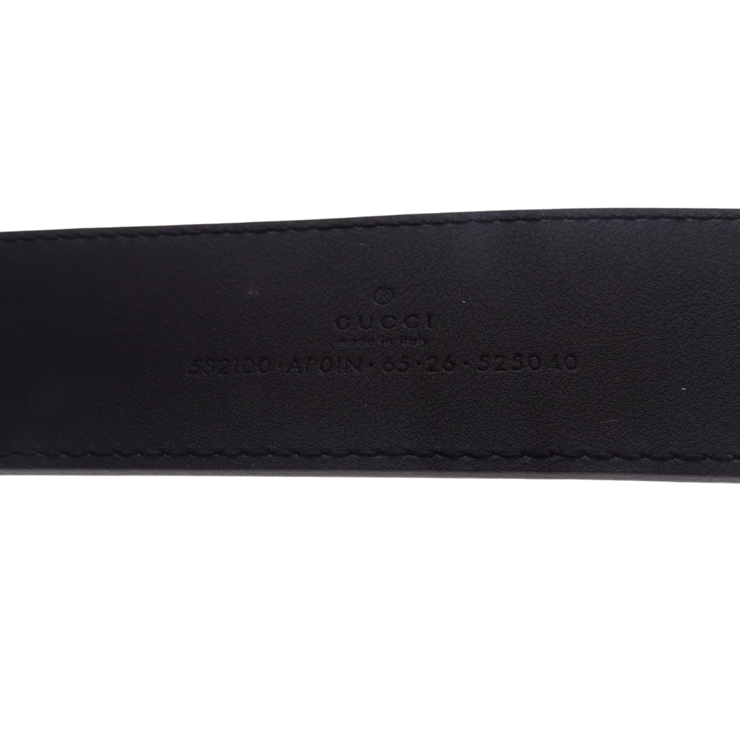 Gucci Black Calfskin Crystal Large Double G Belt 65cm