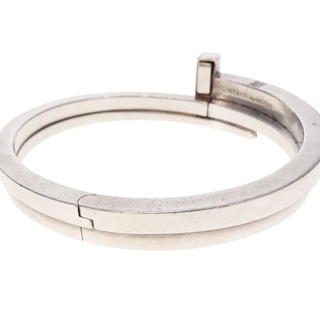 Tiffany & Co T Square Wrap Bracelet Sterling Silver with Diamond