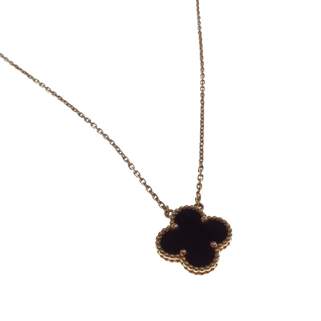 Van Cleef & Arpels Vintage Alhambra Pendant 18K Yellow Gold and Onyx