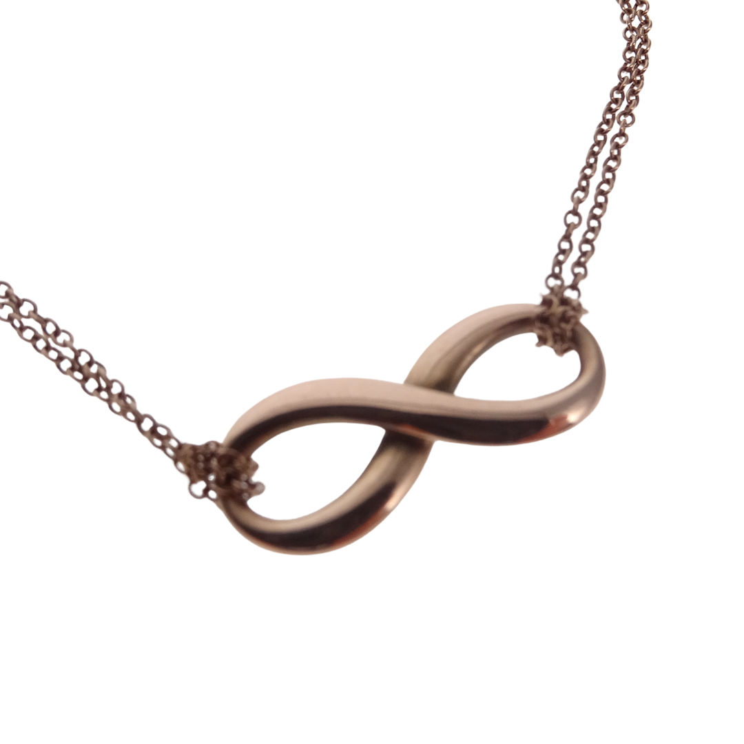 Tiffany & Co Infinity Necklace Double Strand Rubedo Metal