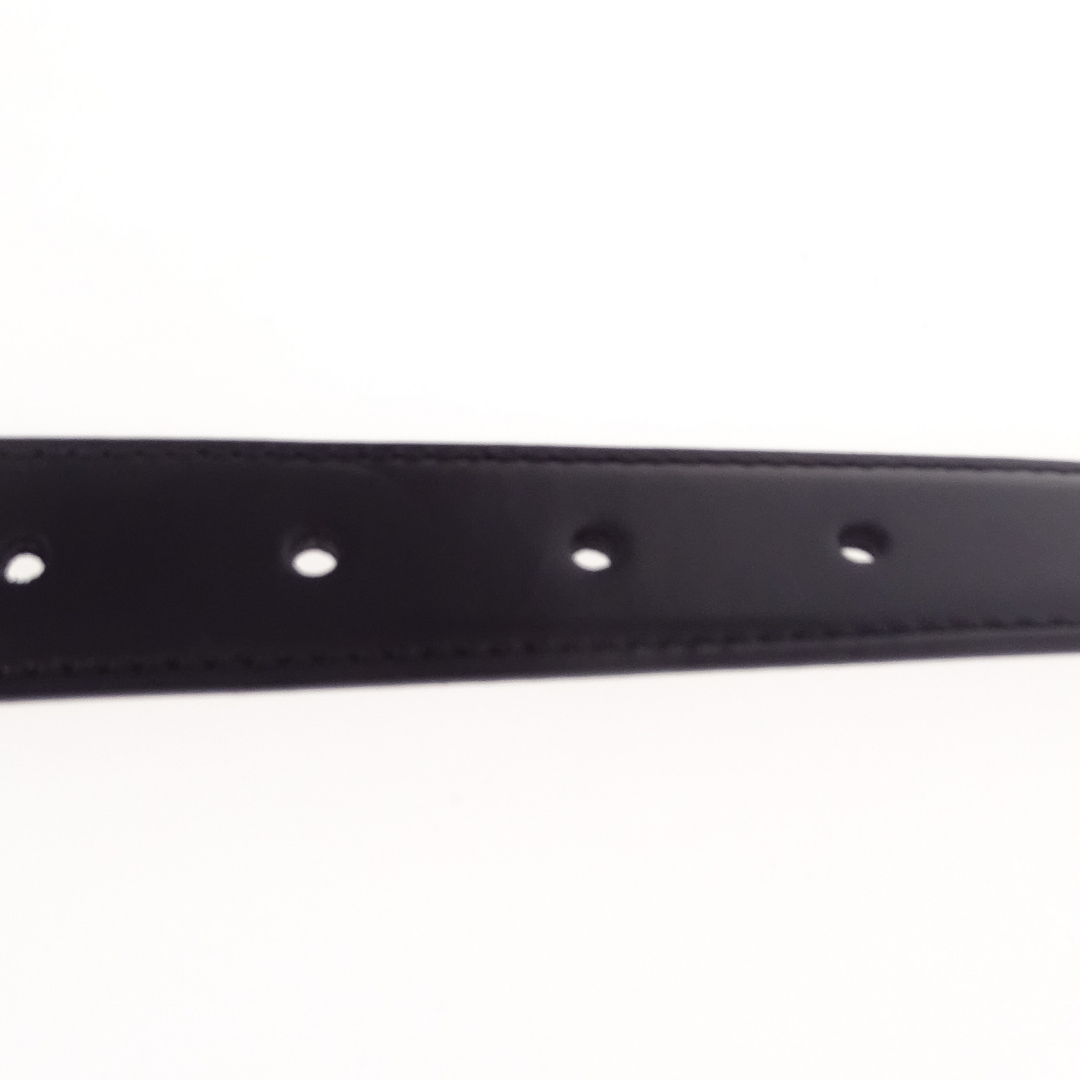 Celine Reversible Framed Triomphe Belt Black Calfskin and Lizard Embossed (85cm)