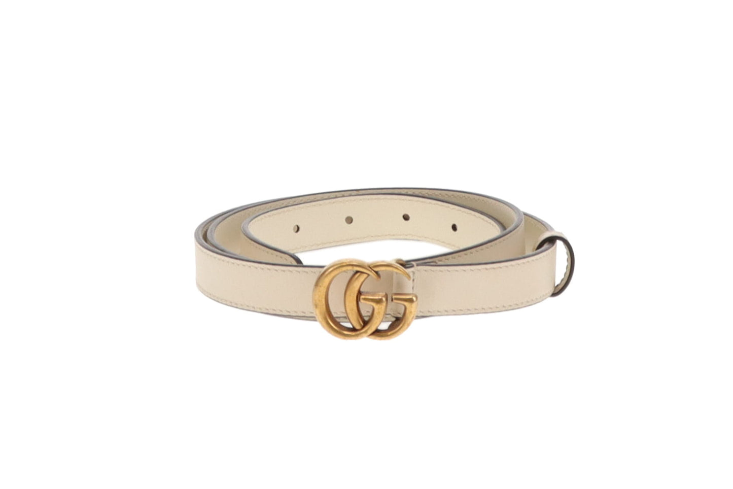 Gucci Cream Thin Marmont Belt 100cm