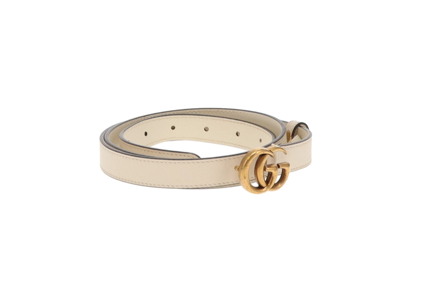 Gucci Cream Thin Marmont Belt 100cm