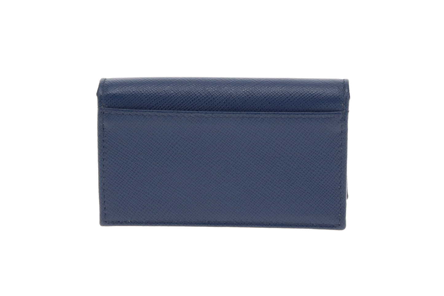 Prada Card Case Blue Saffiano GHW