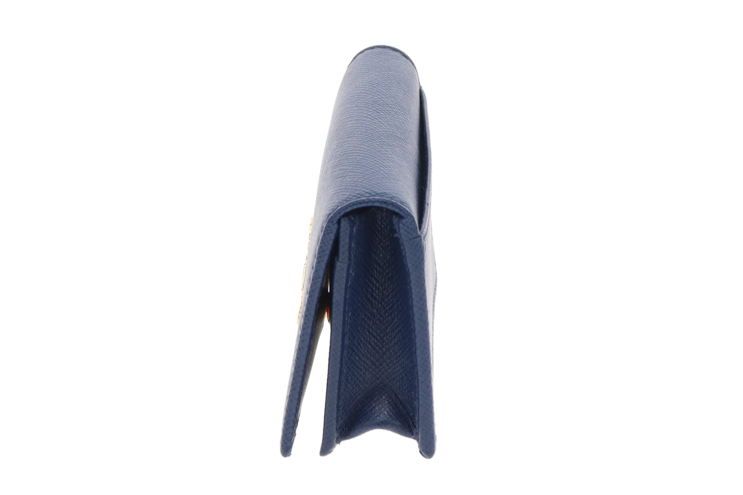 Prada Card Case Blue Saffiano GHW