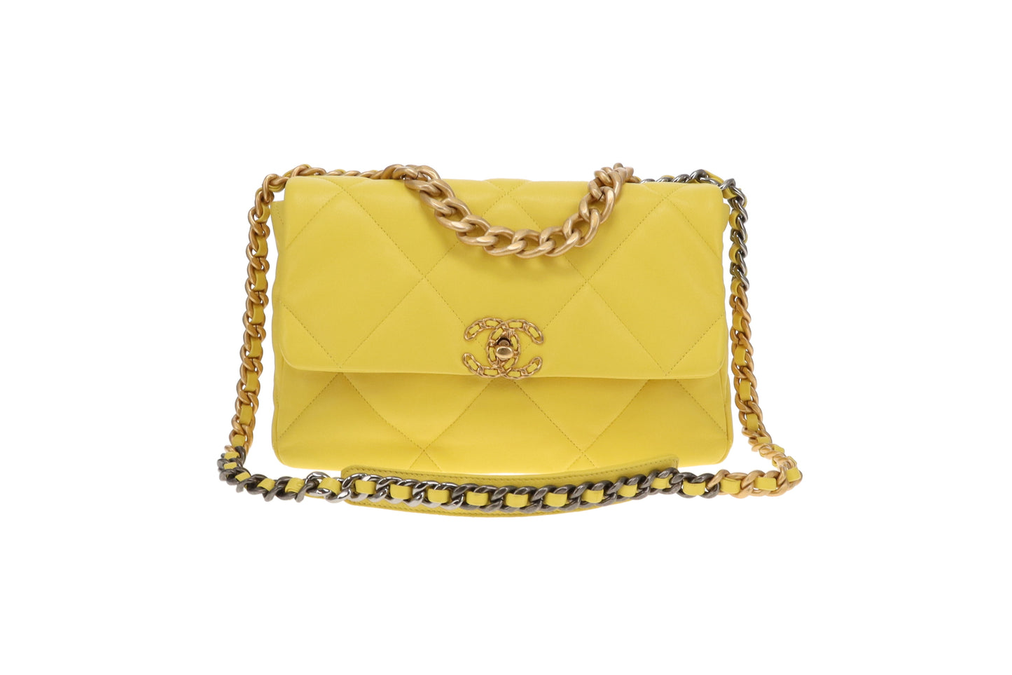 Chanel 19 Large Yellow Lambskin (NFID)