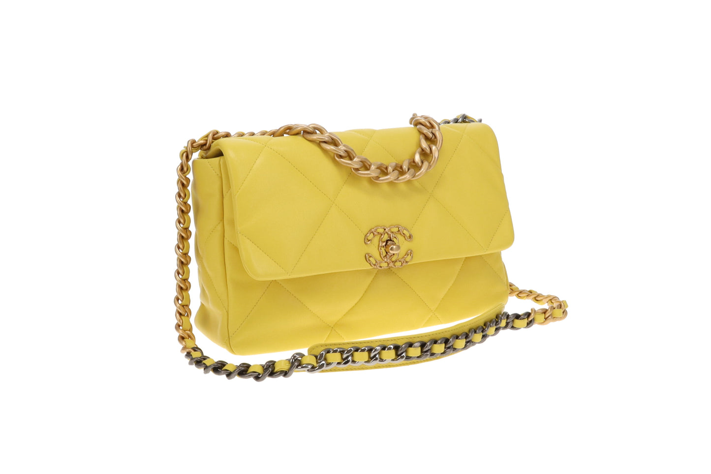 Chanel 19 Large Yellow Lambskin (NFID)