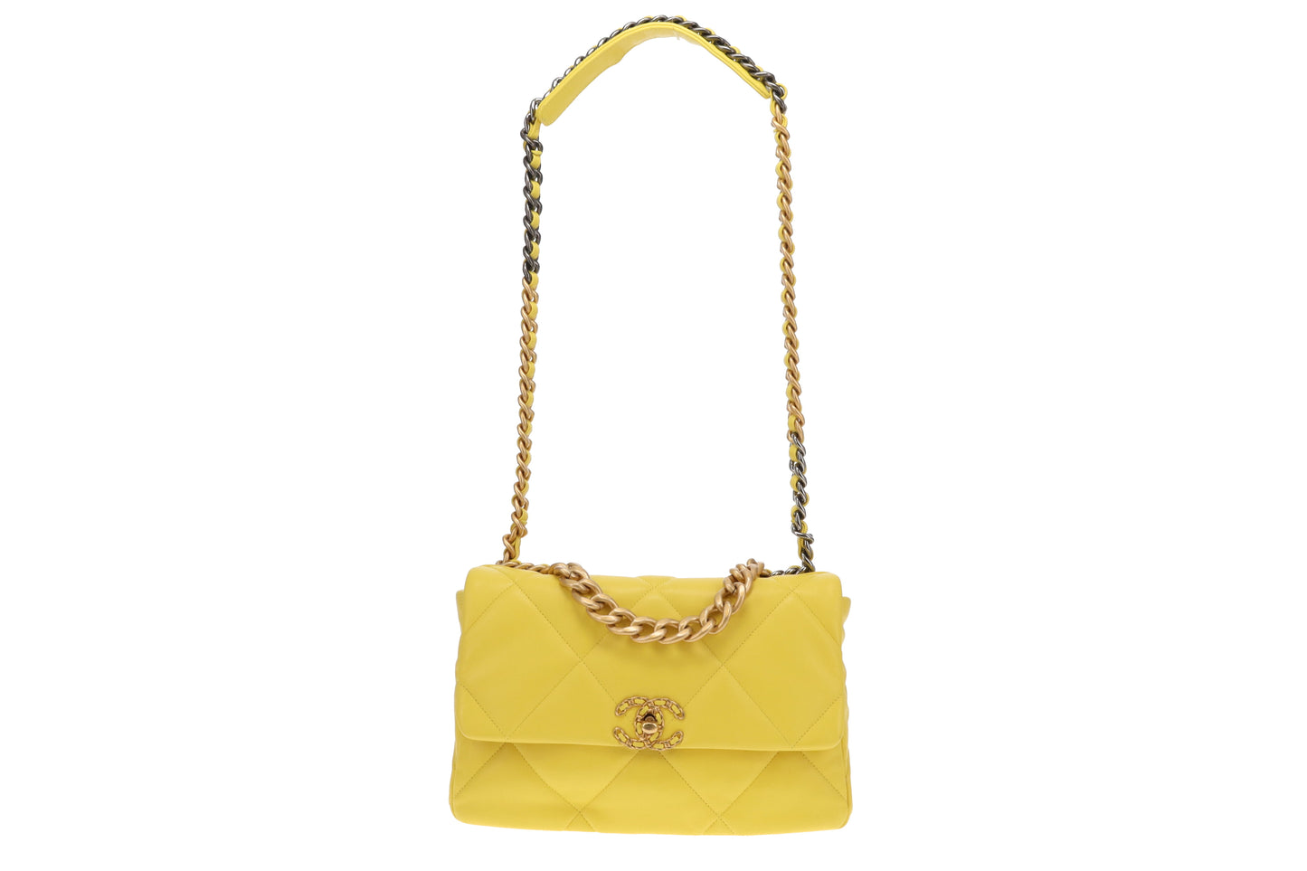 Chanel 19 Large Yellow Lambskin (NFID)