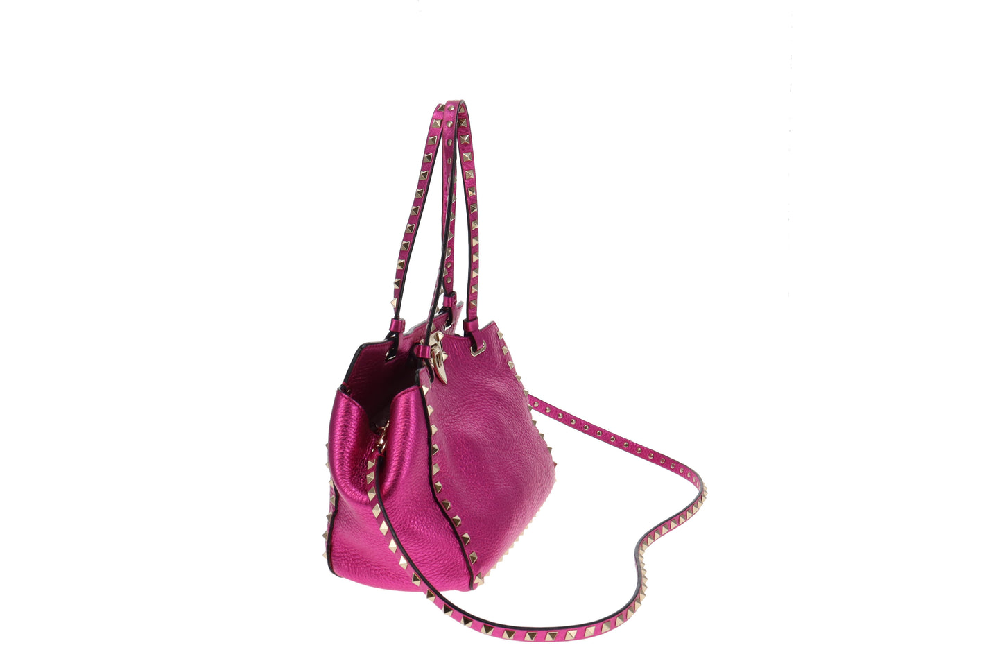 Valentino Metallic Pink Rockstud Tote