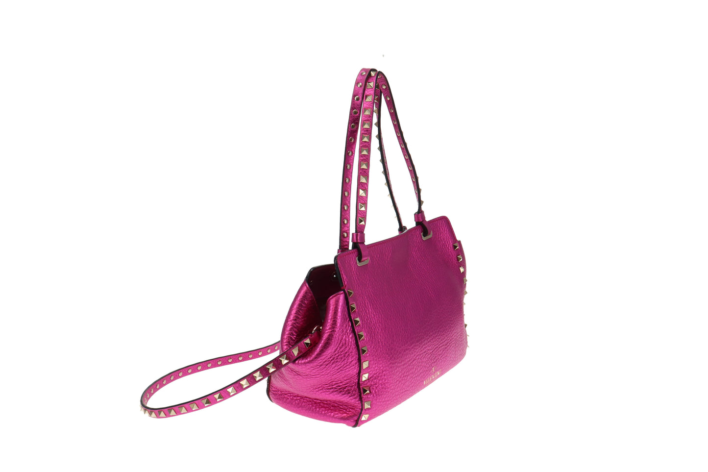 Valentino Metallic Pink Rockstud Tote