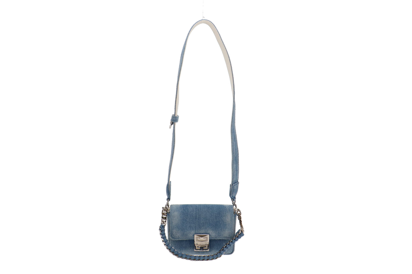 Givenchy 4G Mini Denim Crossbody with Chain Strap