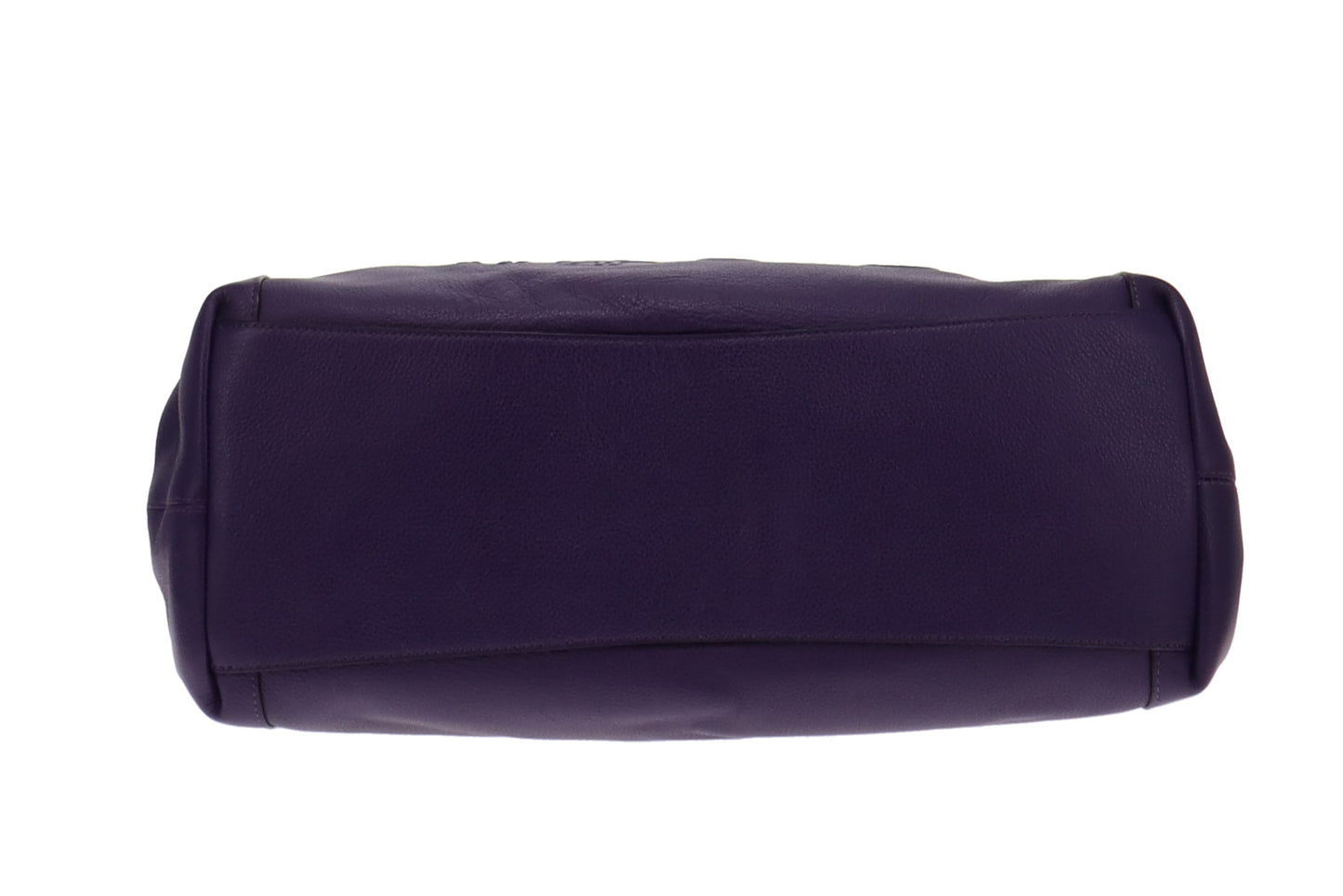 Coach Purple Leather Horse and Carriage Embossed Edie Shoulder Bag