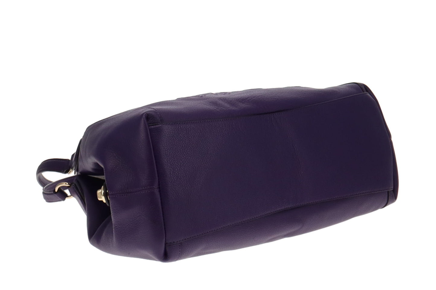 Coach Purple Leather Horse and Carriage Embossed Edie Shoulder Bag