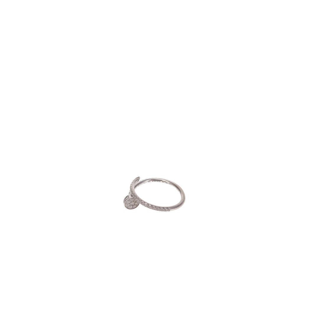 Cartier Juste Un Clou 18kt White Gold Ring With Diamonds Size 55