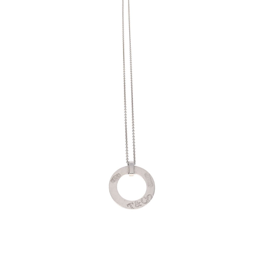 Tiffany & Co Sterling Silver 1837 Open Circle Pendant on Chain