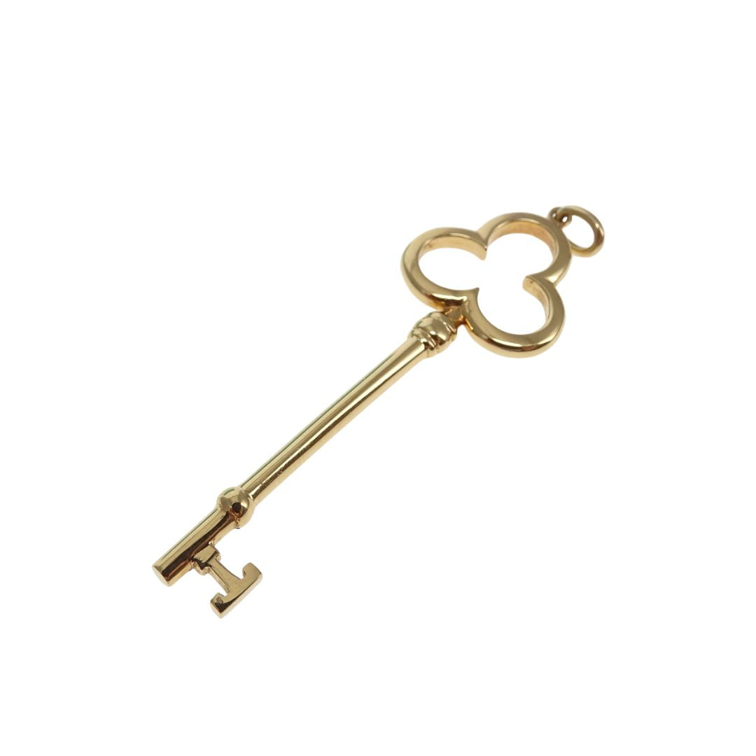Tiffany & Co 18k Yellow Gold Trefoil Key Pendant