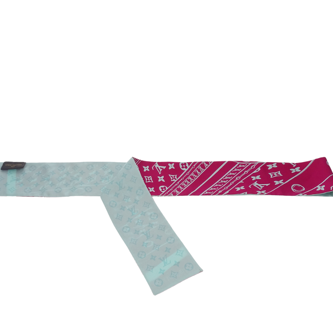Louis Vuitton Pink and Turquoise Trunk It Twilly