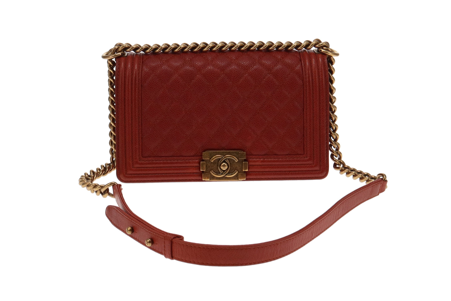Chanel Rust Caviar Medium Boy Bag 2014/15