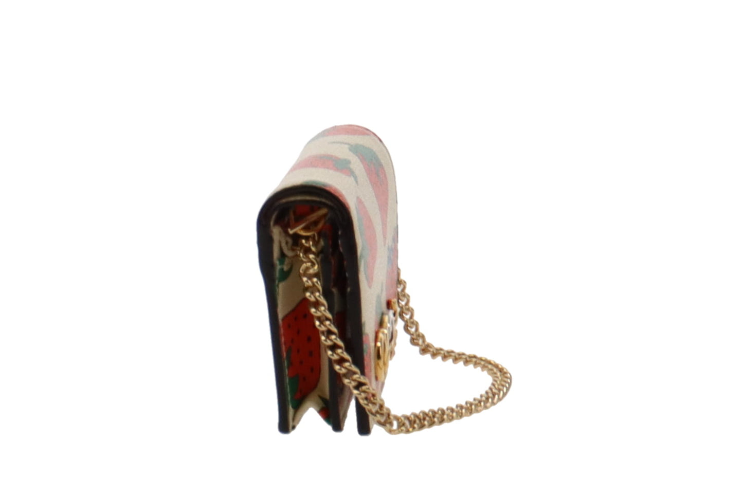 Gucci Leather Strawberry Zumi Card Case on Handheld Chain
