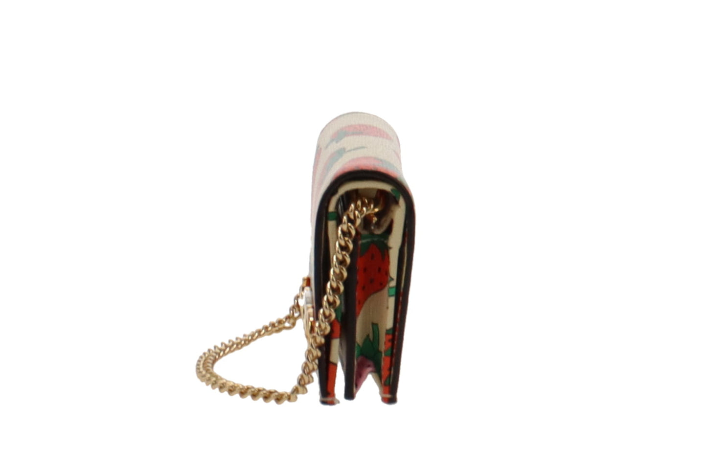 Gucci Leather Strawberry Zumi Card Case on Handheld Chain